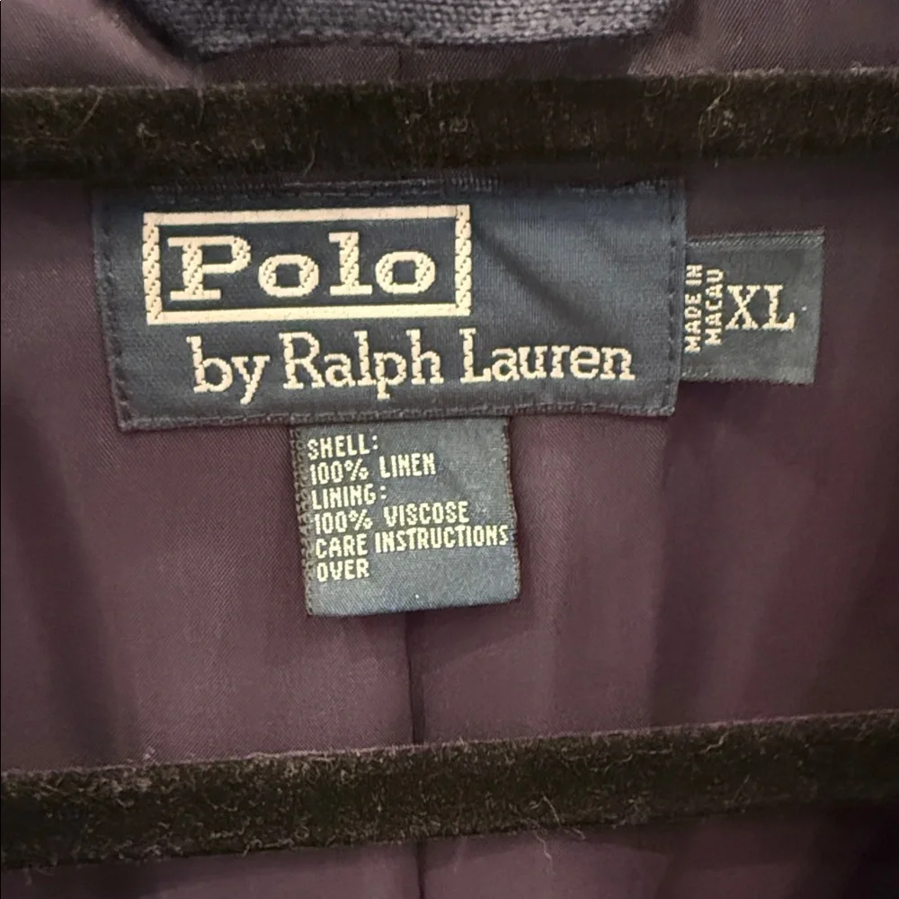 Polo by Ralph Lauren Navy Blazer 100% Linen - Picture 2 of 3